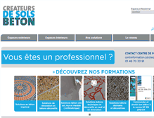 Tablet Screenshot of createursdesolsbeton.com